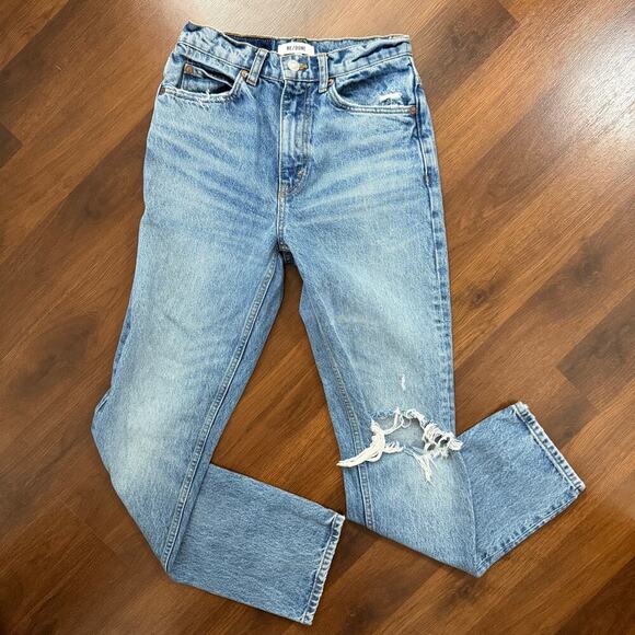 Re/Done Originals 70s Straight Jeans Worn Medium Raf Casual Minimalist Sz 25 - Picture 2 of 9